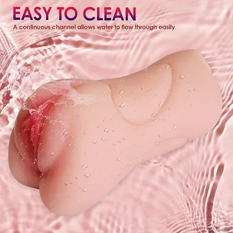 Close-up of the realistic vaginal entry on the masturbator