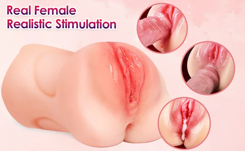VOILTY 3-in-1 male masturbator in skin tone with three visible openings