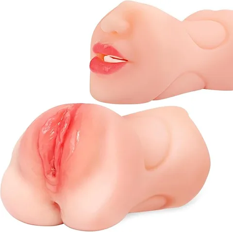 Side view of the VOILTY 3-in-1 masturbator showing the handheld block shape