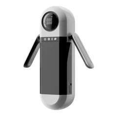XIAO C AI telescopic sucking masturbator in white and black with LCD display