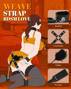 Complete bondage kit in its discreet black packaging