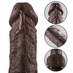 Double-layer thickened silicone shaft with realistic skin texture