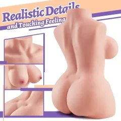 Side profile of the Lingxue TPE half body doll torso showing the hips and curved waist