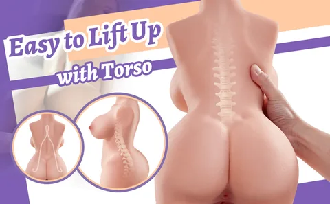 The Lingxue doll torso positioned to show the anal and vaginal channel openings