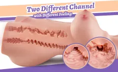 Alternative angle of the Lingxue half body doll highlighting the firm breast shaping