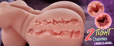 The dual tight channels of the torso doll with vagina and anus openings
