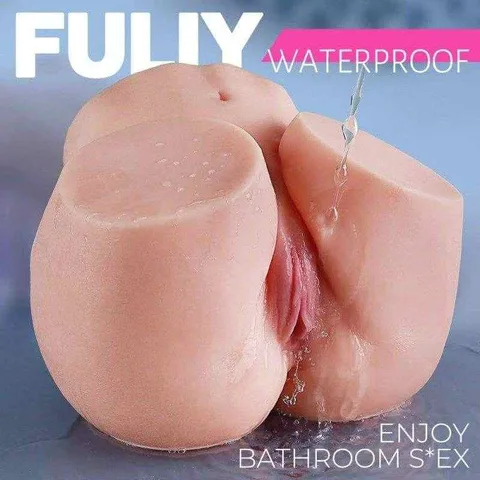 Detail of the soft jelly surface and natural skin-tone finish of the butt onahole