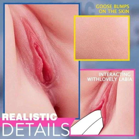 Angled view showing the weighted lower body shape of the big sex doll