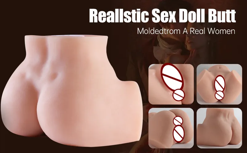 Main product shot of the realistic vibrating hip torso doll with dual channels