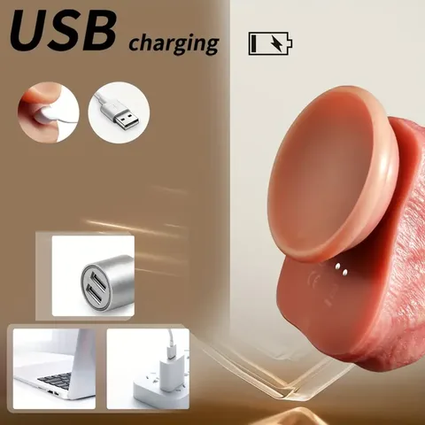 USB cable connected to the dildo for recharging