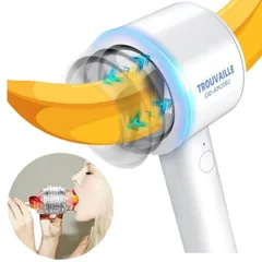 Telescopic stroking action inside the masturbator cup head with blue LED glow