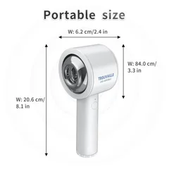 Size chart showing 20.6cm total length and 6.2cm head diameter of the masturbator cup