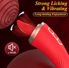 Side profile of the vibrating tongue head with the quiet 60dB motor callout