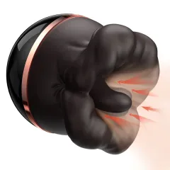 Black Red Lips Rose sucking and licking vibrator with red arrows showing the suction airflow