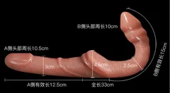 Length and diameter comparison for both ends of the 33cm double dildo
