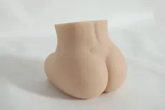 Three-quarter rear angle of the super realistic sex doll highlighting waist and hip curves