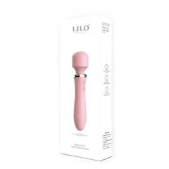 Packaging shot of the VIP09 wand vibrator with its retail box and included accessories
