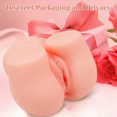 Discreet packaging presentation of the butt doll masturbator in a gift box with roses