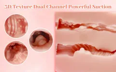 Two different threaded channel interiors with close-ups of the suction texture pattern