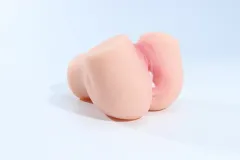 Dual entry butt masturbator viewed from the rear with both channels visible
