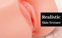Close-up of realistic skin texture across the cheeks of the TPE butt masturbator