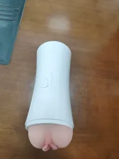 Close-up of the vagina end opening on the dual-hole stroker