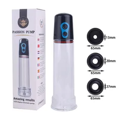 Product specifications listed on the electric penis pump box