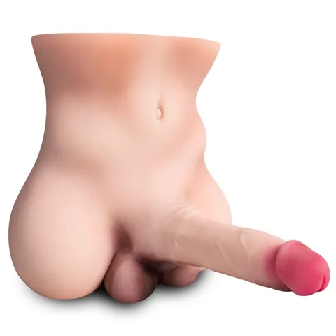 Realistic bendable male torso doll front view