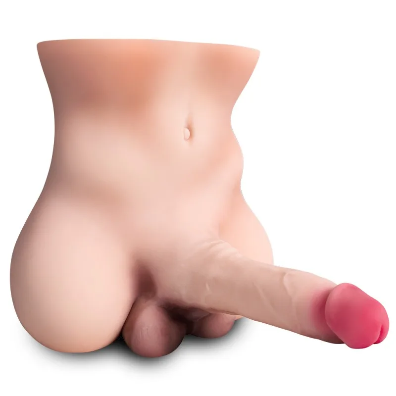 Realistic bendable male torso doll front view
