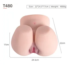 Dimension chart marking the hip doll as 24.5cm wide 22cm tall and 17cm deep
