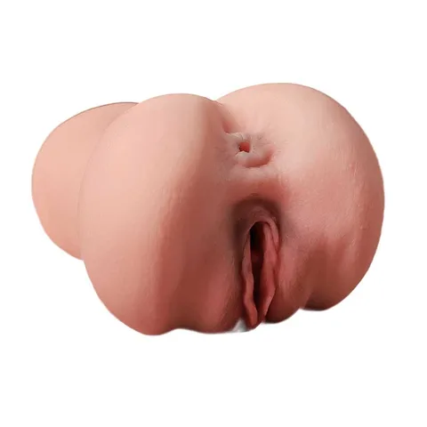 Front view of the realistic mini torso masturbator on a neutral background