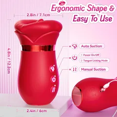 Size reference showing the mouth width and handle of the vibrator