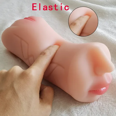 Realistic vaginal entry opening of the triple-channel masturbator