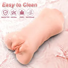 Anal opening on the other end of the dual-ended masturbator