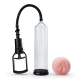 Manual vacuum penis pump with clear cylinder and pull handle