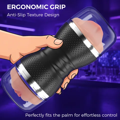 Bio-mimetic TPE inner sleeve in black and skin tone