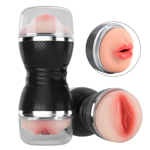 Compact male stroker with anti-slip ergonomic grip