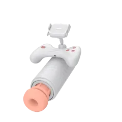 White masturbation cup showing detachable soft elastomer inner sleeve for easy cleaning