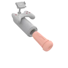 Soft elastomer inner sleeve removed from the white masturbation cup ready to rinse