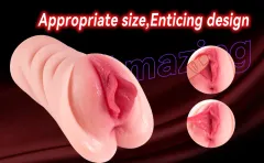 Realistic masturbator with appropriate size and enticing design on dark red background