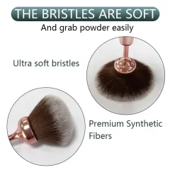 Close-up of the dense synthetic brush bristles on the vibrating makeup brush