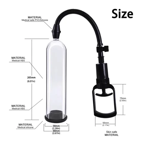 Penis Pump Specification Sheet - Materials and Safety Markings