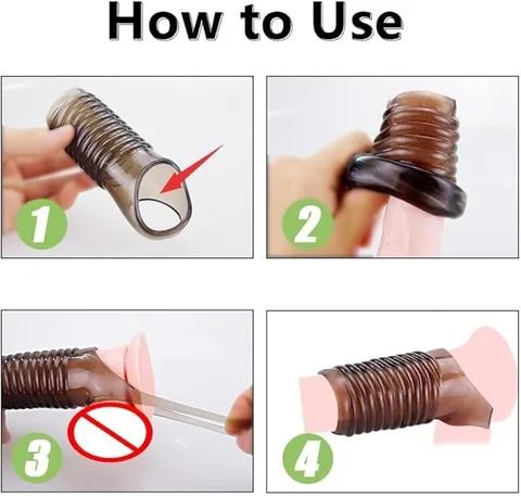 Studded silicone penis sleeve with raised bumps for added stimulation