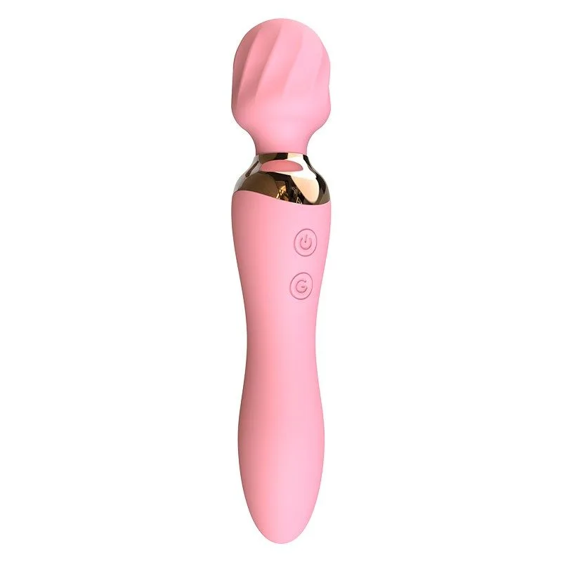 Pink sucking and telescoping wand vibrator with base stand