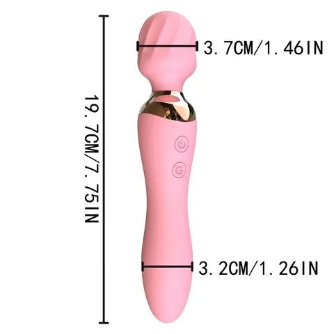 Wand vibrator held in hand showing full length and comfortable grip