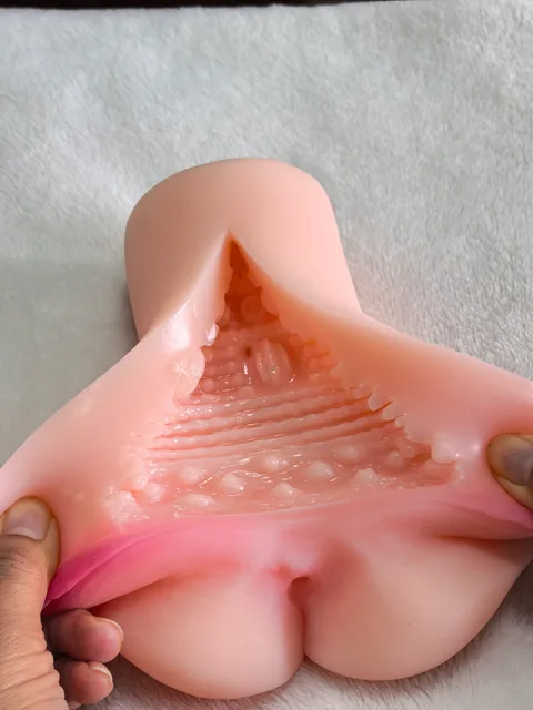 Realistic dual-channel Onahole with vagina and anus openings