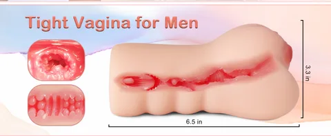 Close-up of the lifelike 3D labia detail around the entry