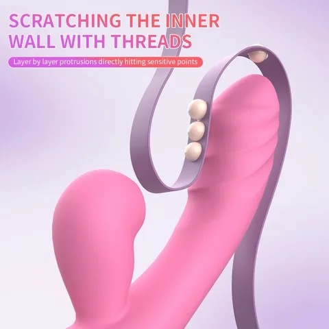 Side profile showing the curved G-spot shaft of the pink rabbit sucking vibrator