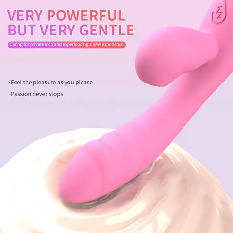 Textured surface detail on the insertable shaft of the rabbit vibrator