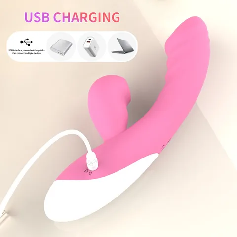 Dual arms of the rabbit vibrator showing G-spot shaft and clitoral suction head
